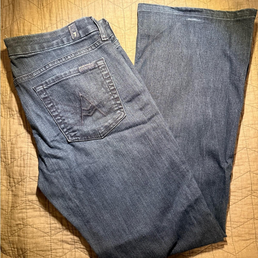 7 For All Mankind Dark Blue Bootcut Jeans